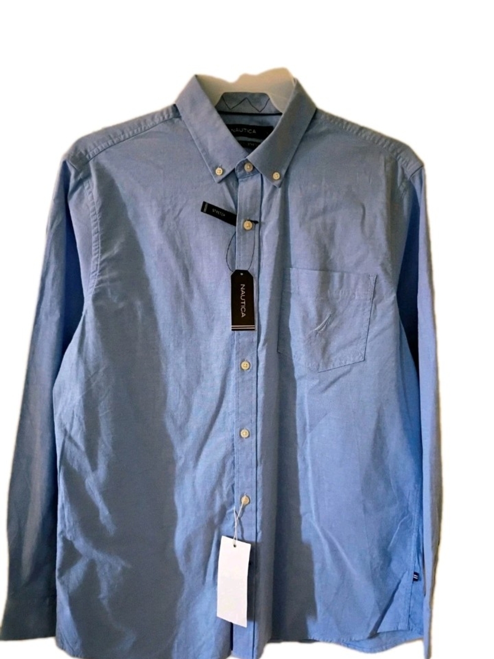 Nautica Men's Pale Blue Button-Down Dress Shirt
